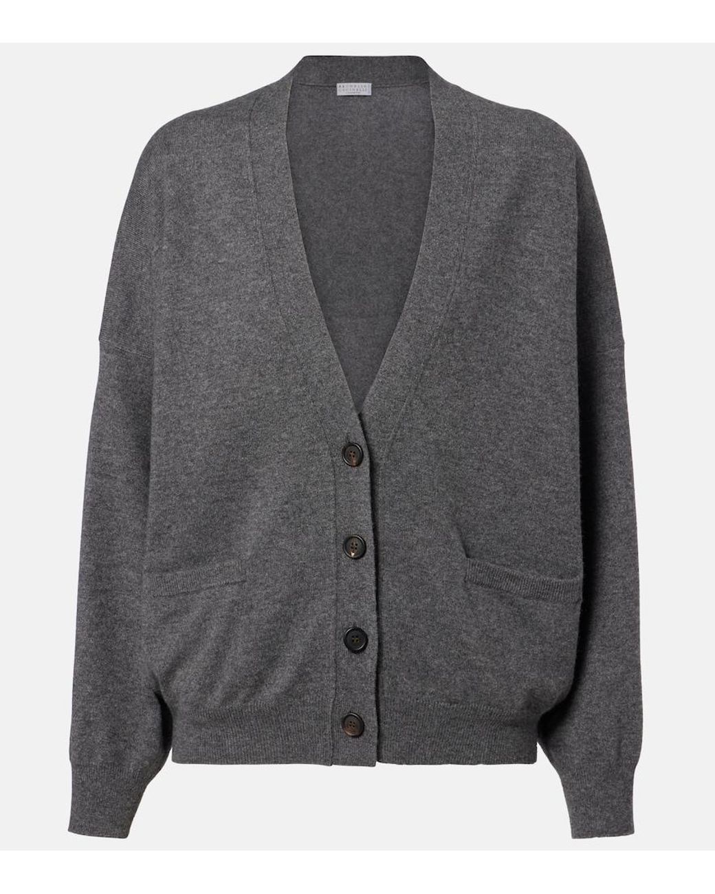 Brunello Cucinelli Gray Cashmere Cardigan
