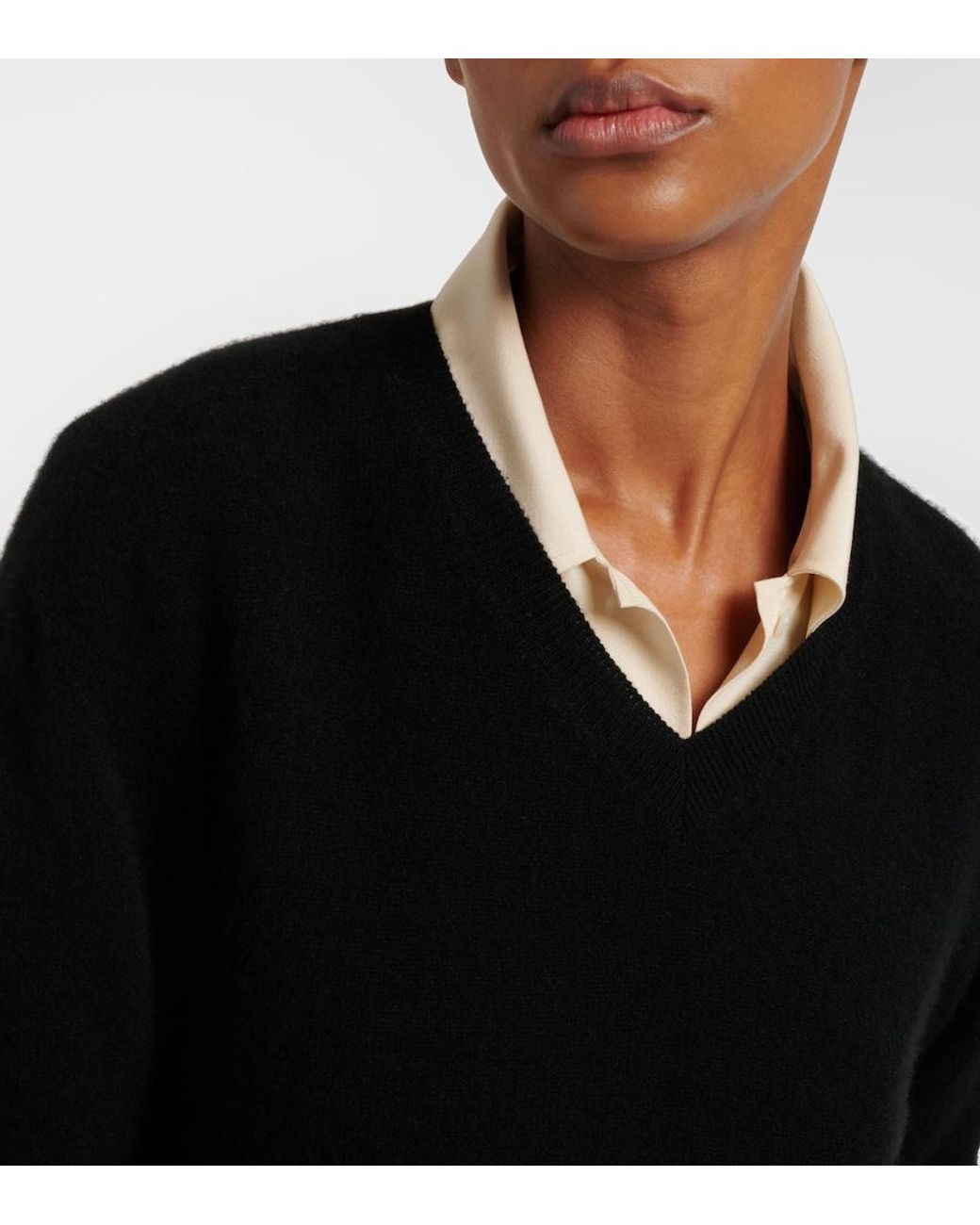 The Row Black Numi Cashmere Top