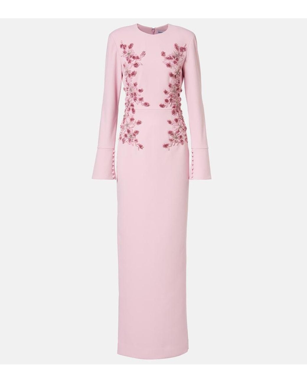 Rebecca Vallance Pink Lulee Embellished Floral Gown
