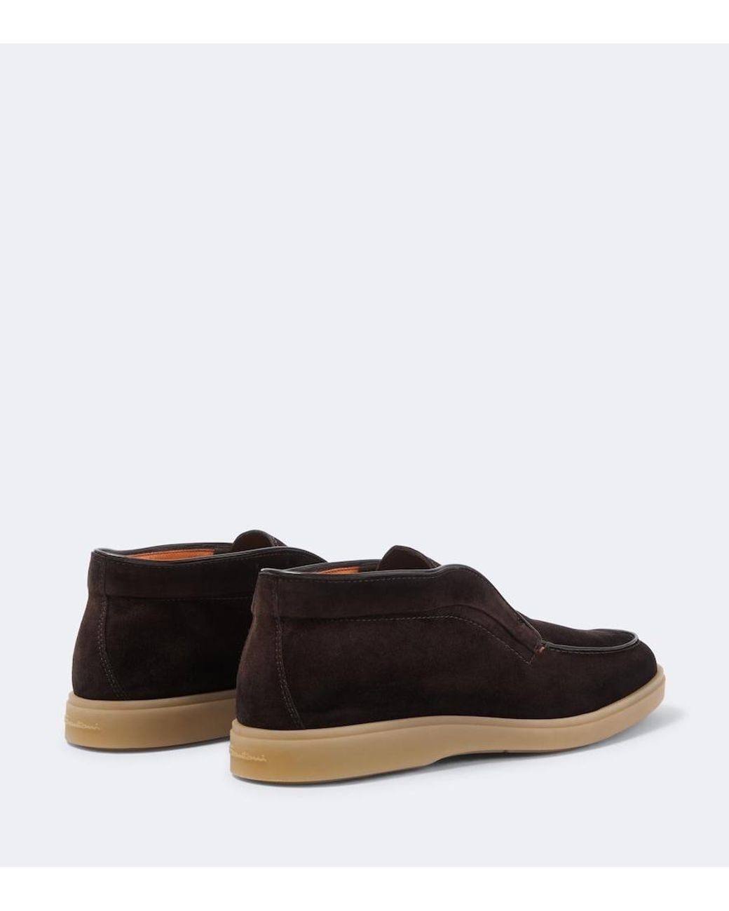 Santoni Brown Suede Desert Boots for men