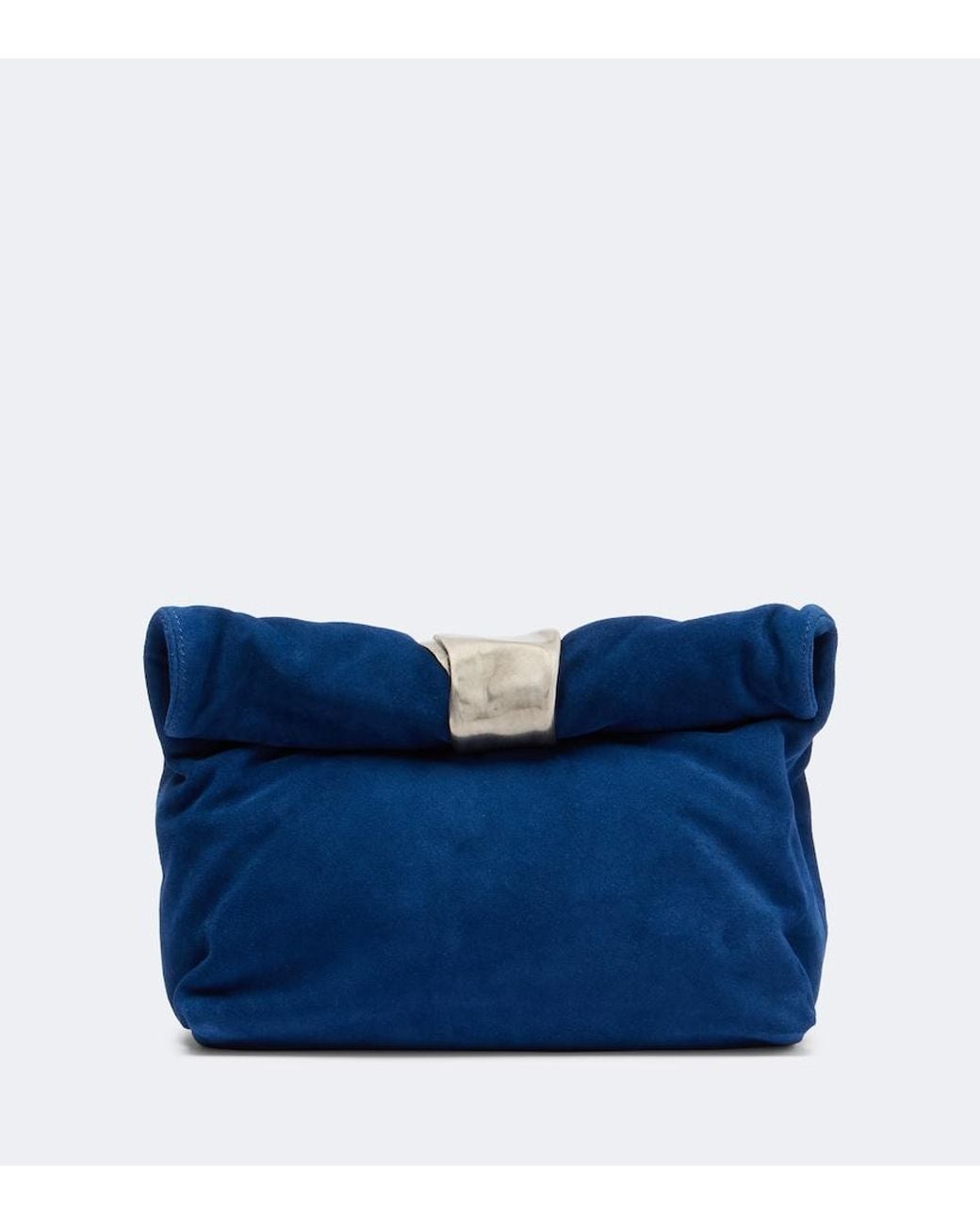 STAUD Puff Small Suede Clutch in Blue | Lyst UK
