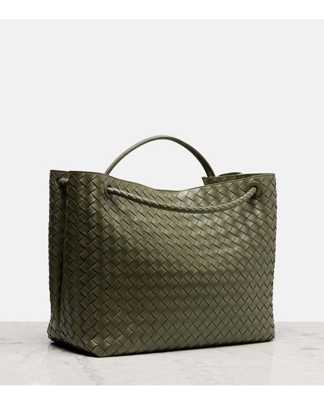 Bottega Veneta Green Tote Bag Andiamo Large Aus Leder