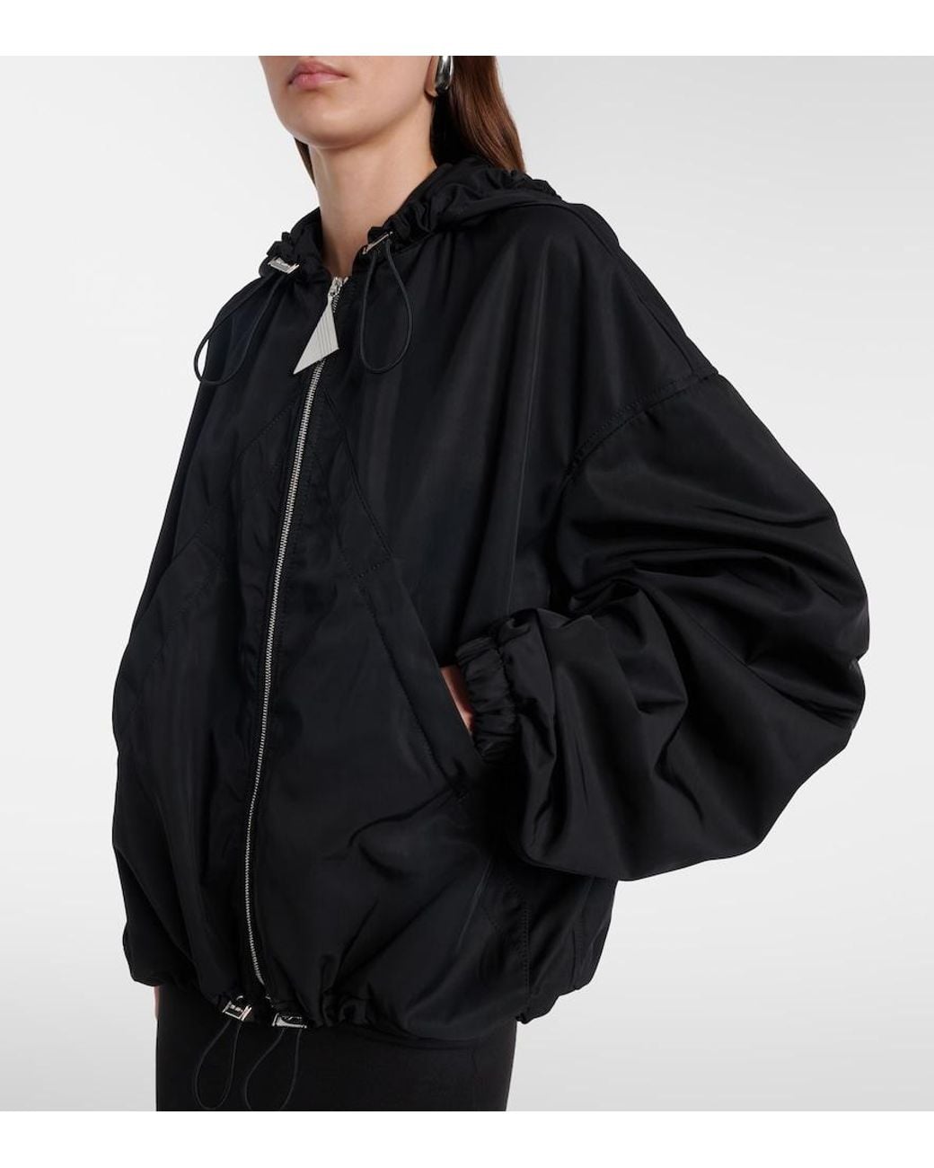 The Attico Black Oversized Bomber Jacket