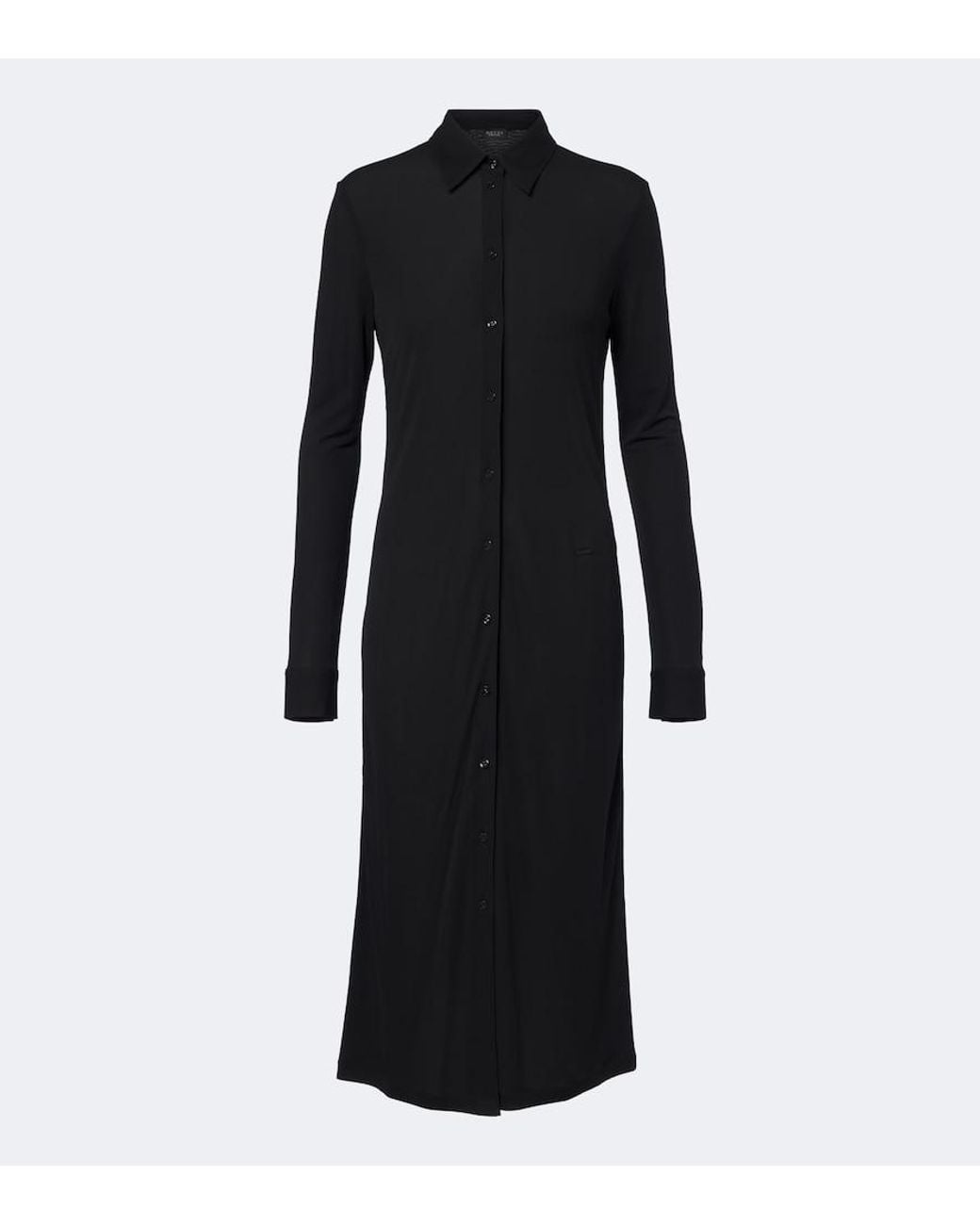 Gucci Black Semi-Sheer Crepe Jersey Shirt Dress