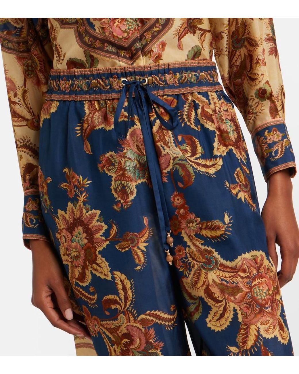 Zimmermann Multicolor Aster Printed Silk Palazzo Pants