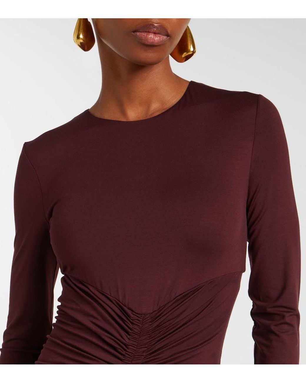 Max Mara Purple Doppia Gathered Maxi Dress