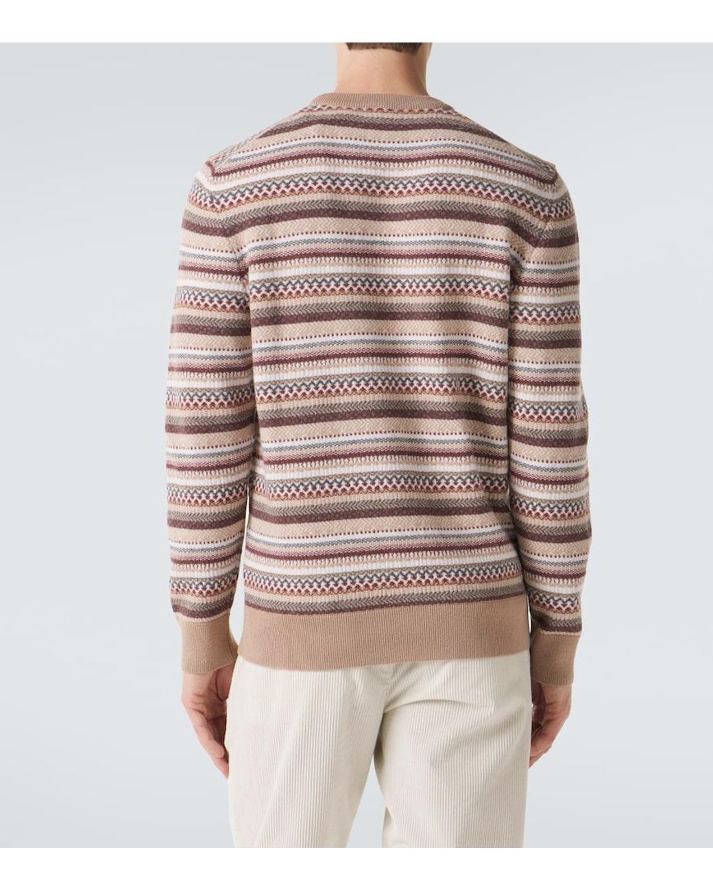 Eleventy Brown Jacquard Wool Sweater for men