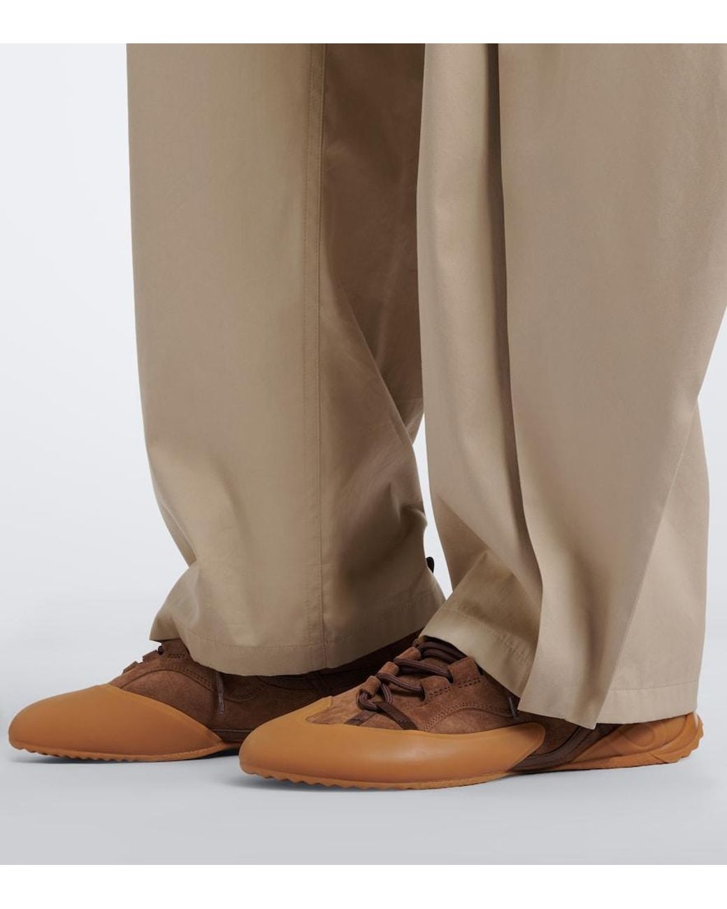 Loewe Brown Grip Anagram Suede Sneakers