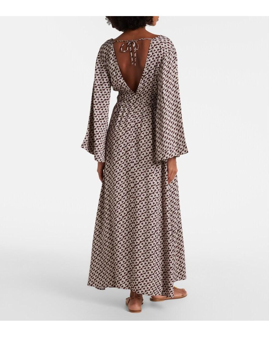 Melissa Odabash Brown Maja Printed Kaftan