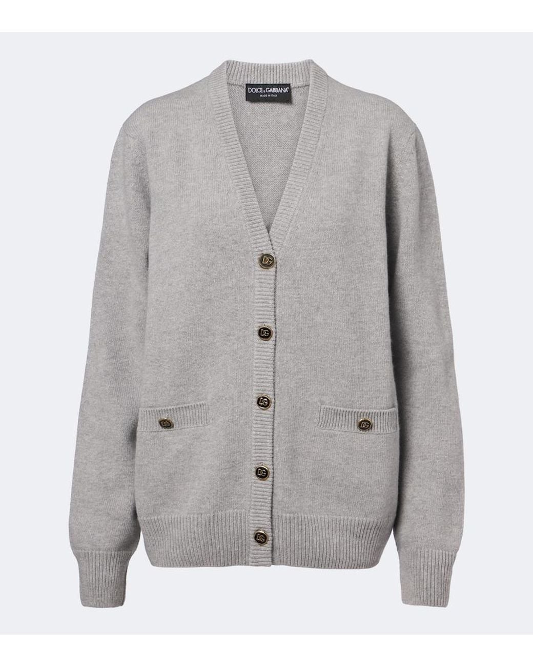 Dolce & Gabbana Gray Dg Virgin Wool Cardigan