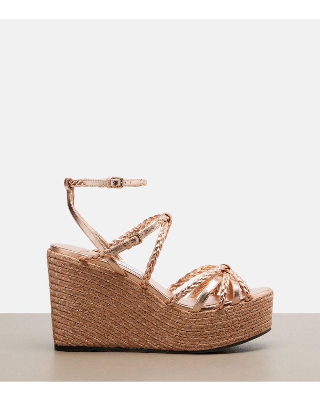 Jimmy Choo Brown Espadrille-Sandalen Nyra Aus Leder