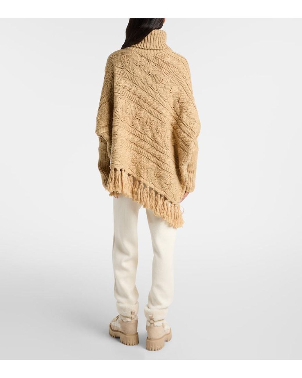 Goldbergh Natural Asymmetric Turtleneck Wool-Blend Sweater