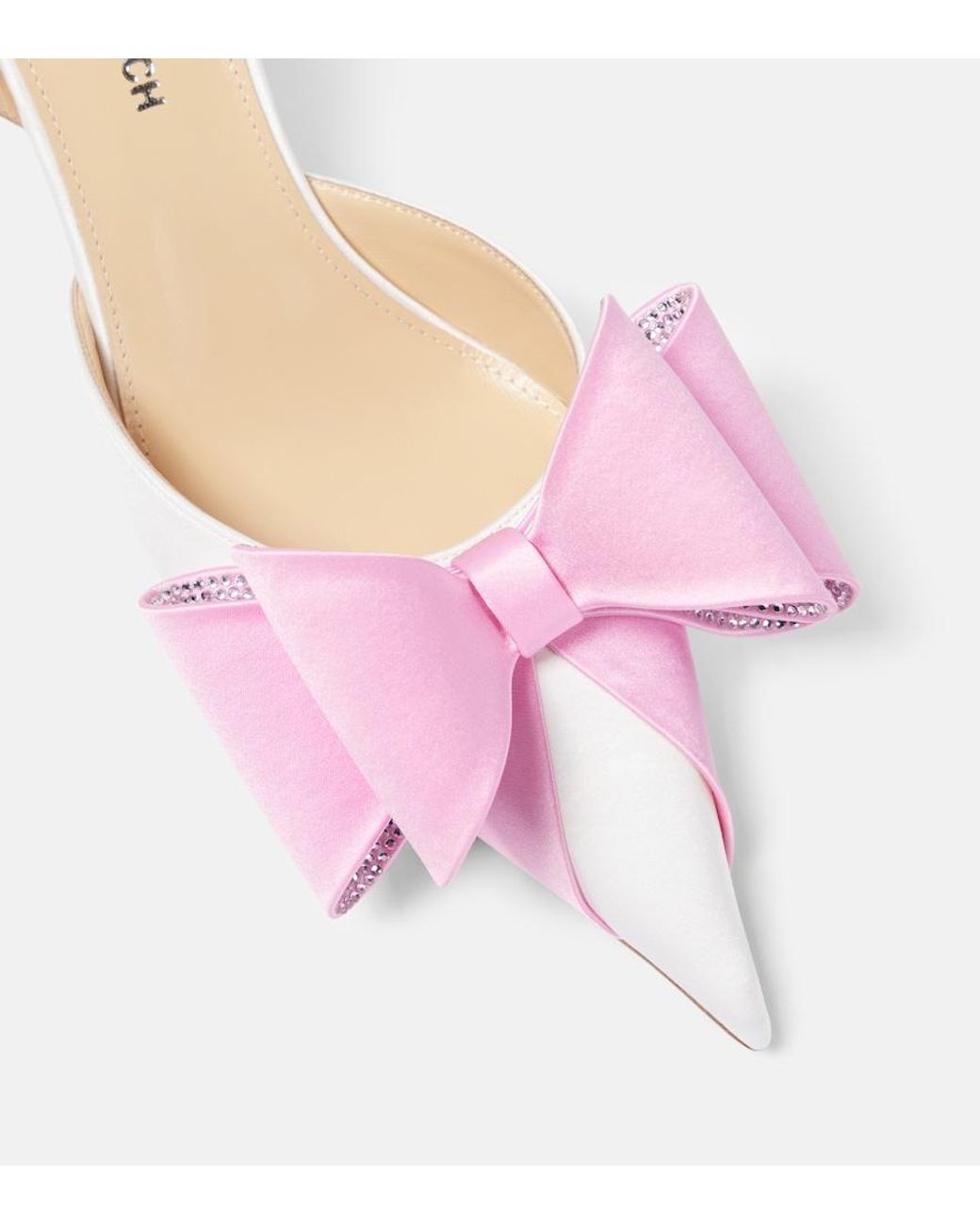 Mach & Mach Pink Le Cadeau Satin Slingback Pumps