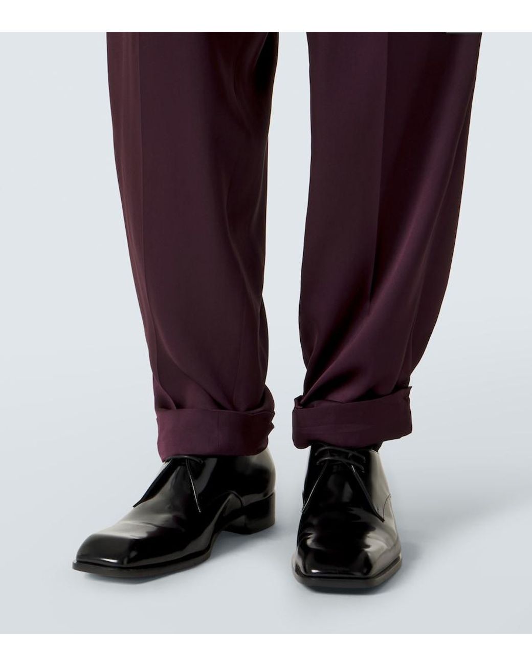 Saint Laurent Purple Silk Suit Pants for men