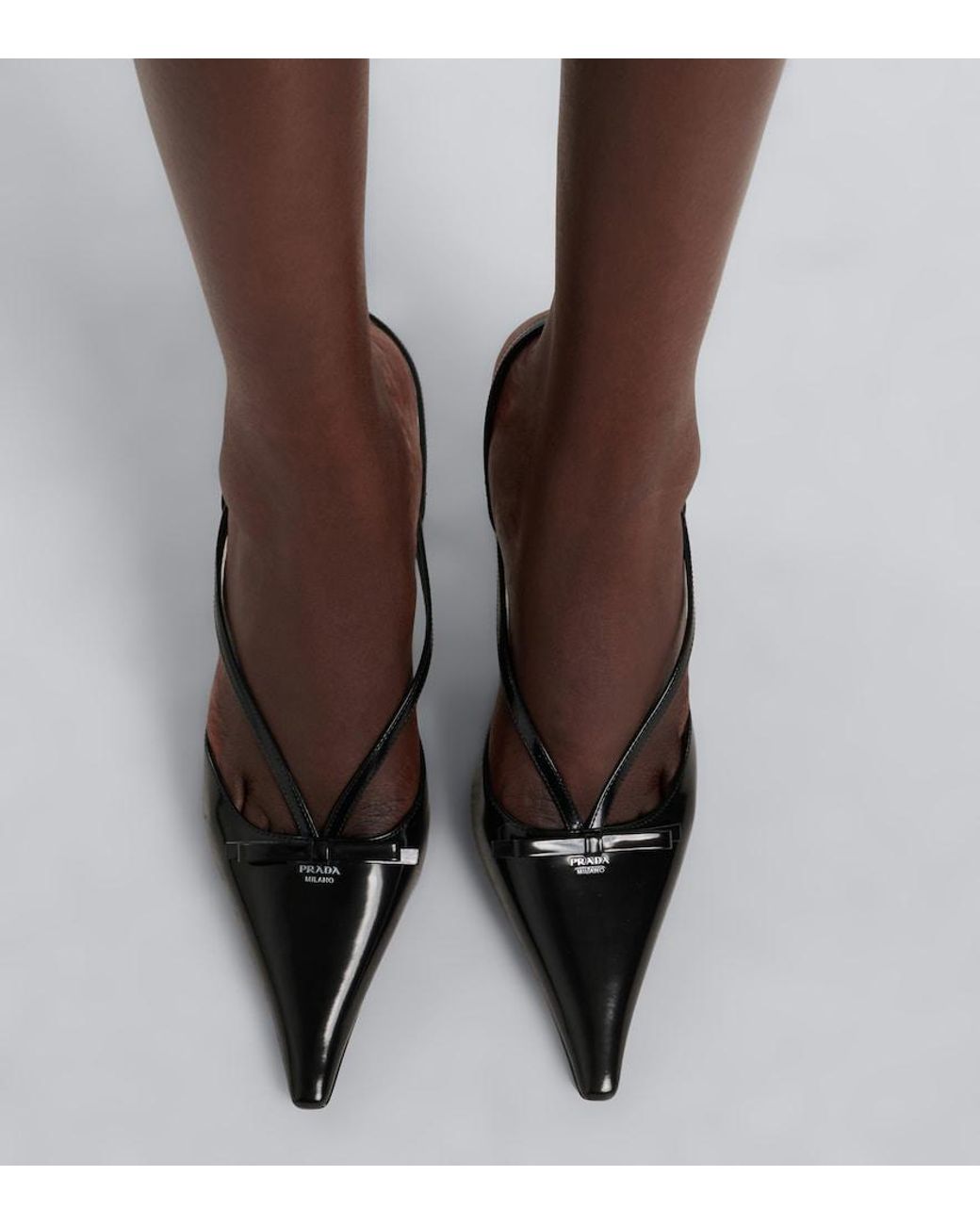 Prada Black Leather Slingback Pumps