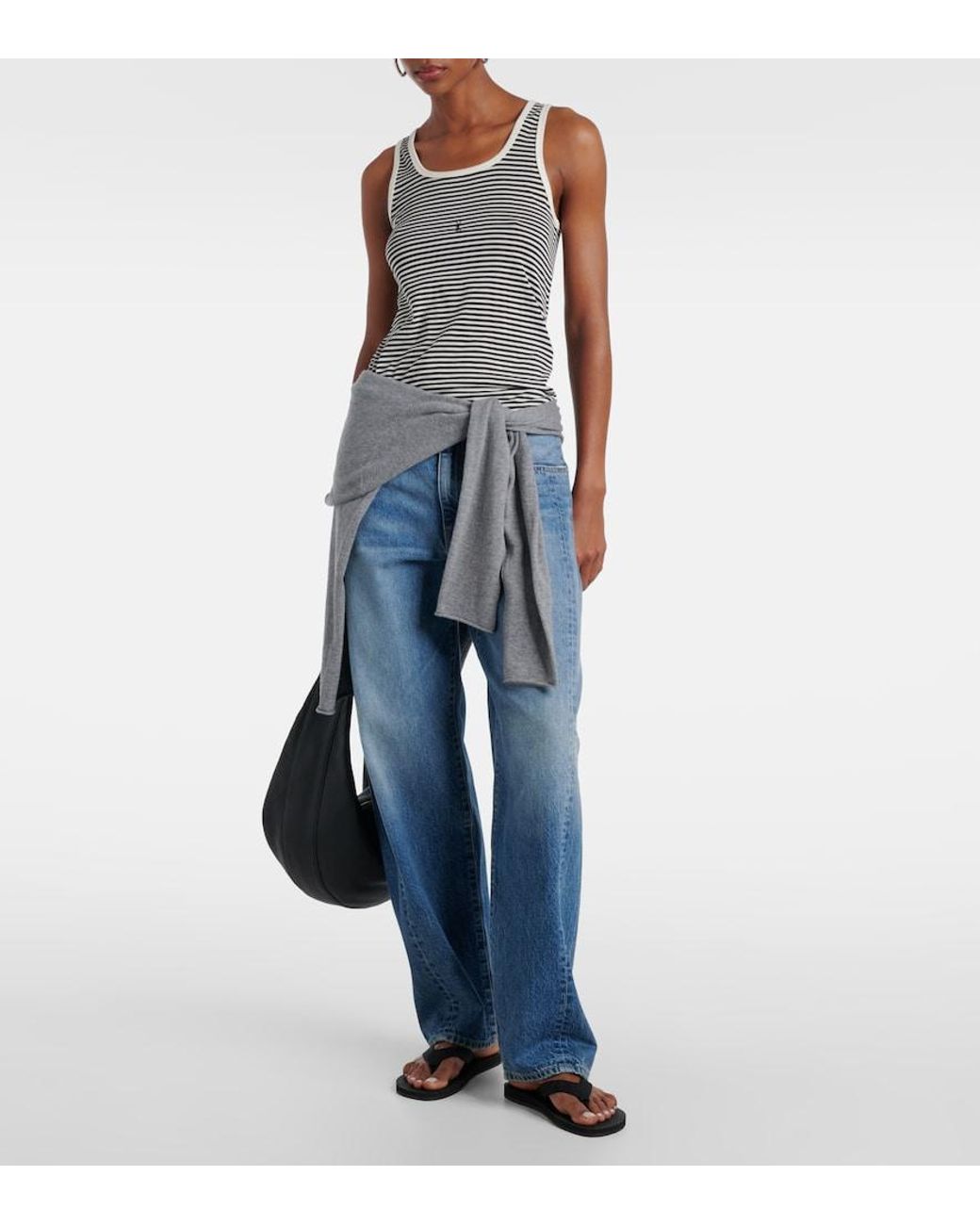 SLVRLAKE Denim Blue Jackson Low-Rise Wide-Leg Jeans