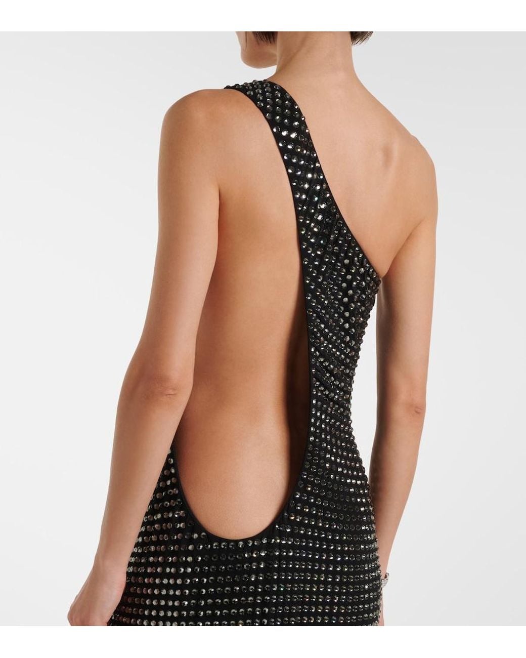 Gucci Black Embellished One-Shoulder Jersey Gown