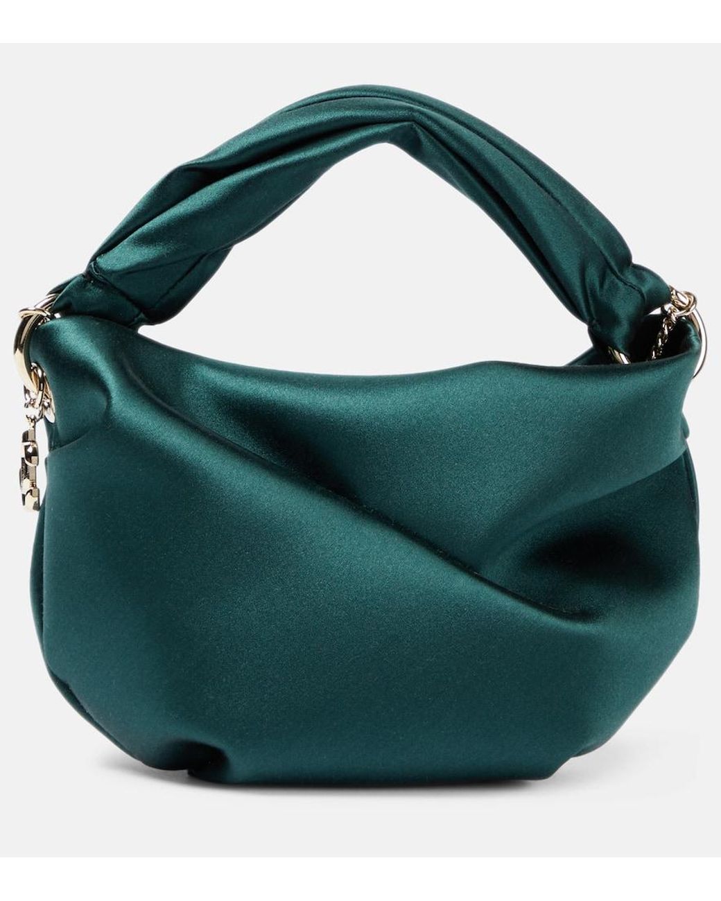 Jimmy Choo Bonny Small Satin Tote Bag in Green | Lyst