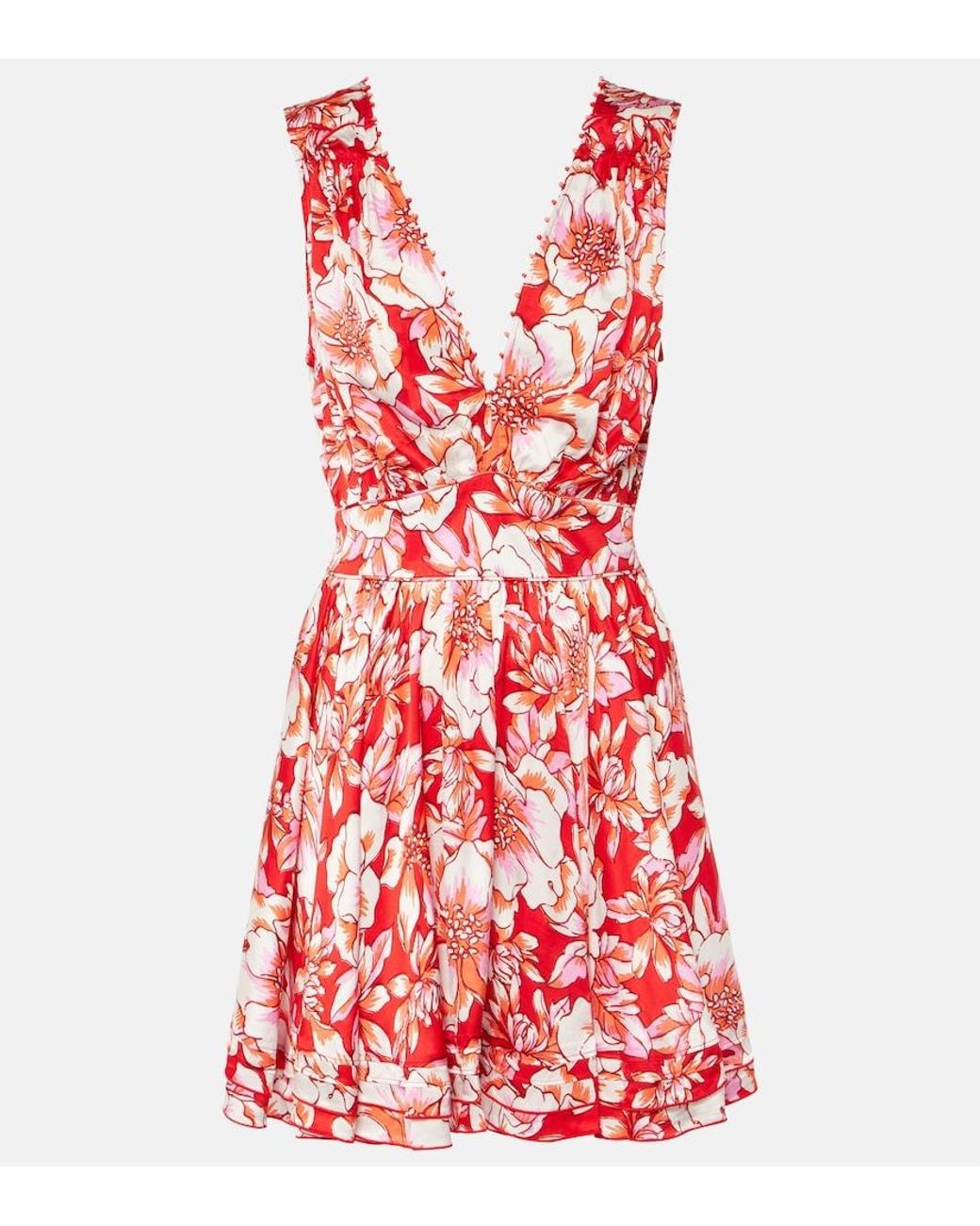 Poupette Red Bessie Floral Minidress