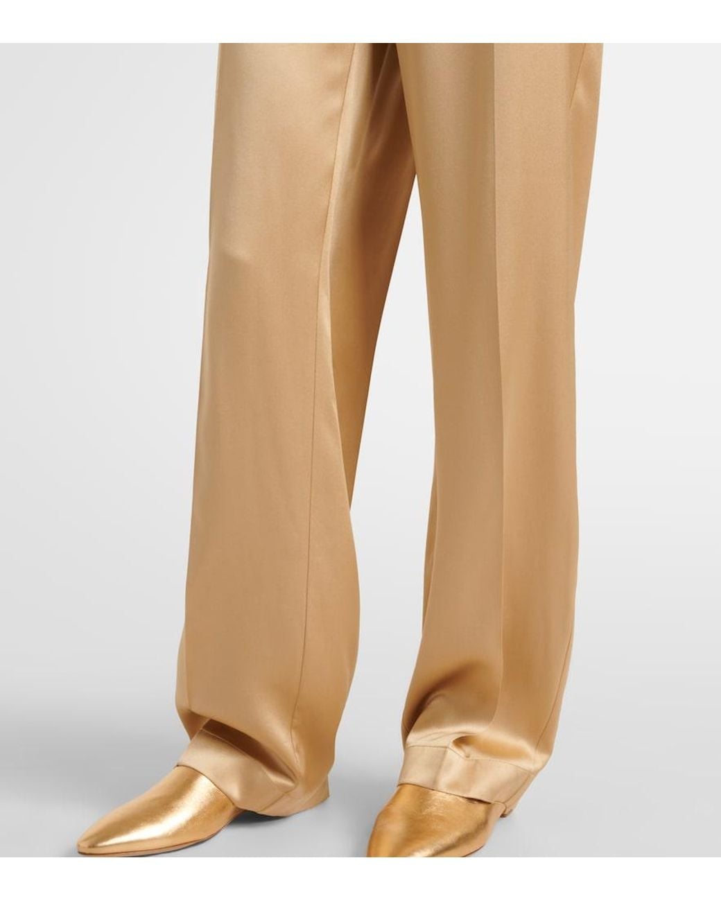 Joseph Natural Tawa Silk Satin Straight Pants