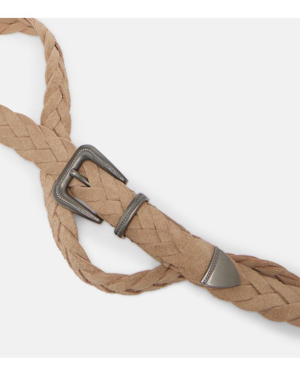 Brunello Cucinelli Natural Monili Braided Leather Belt