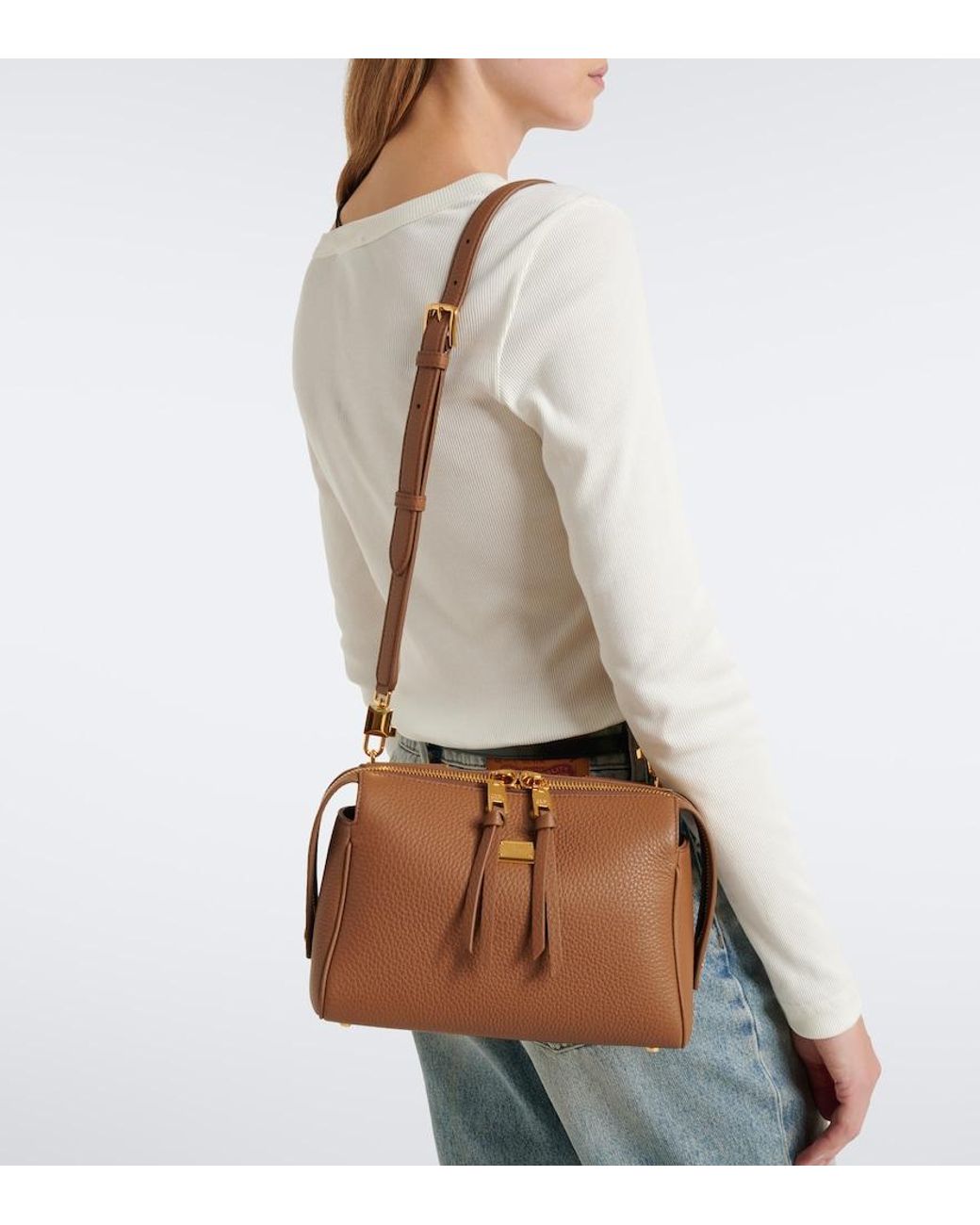 Dolce & Gabbana Brown Vittoria Small Leather Top-Handle Bag