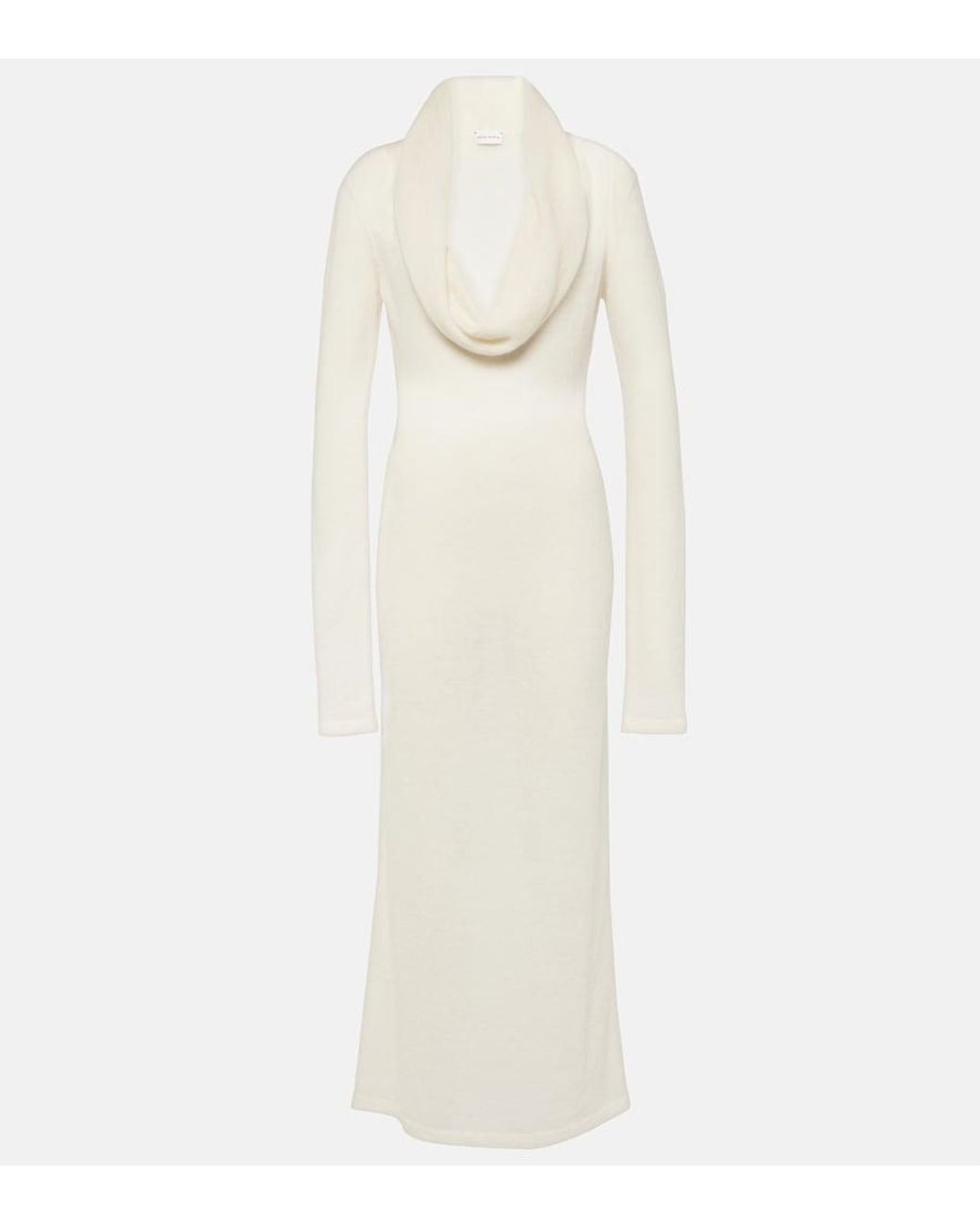 Magda Butrym White Alpaca-Blend Knitted Maxi Dress