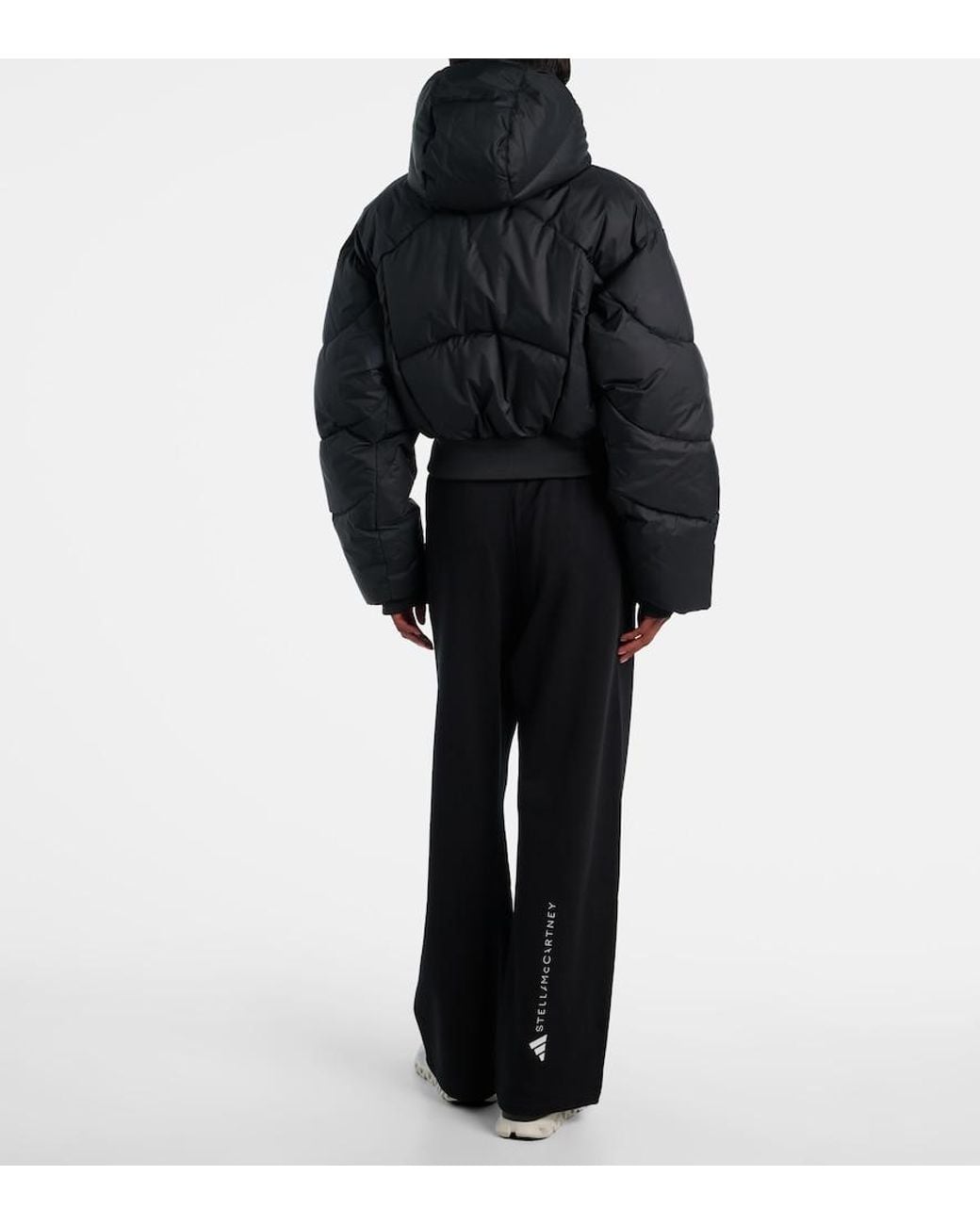 Adidas By Stella McCartney Black Cropped Puffer Jacket