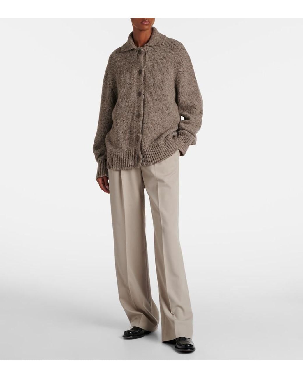 The Row Natural Virgil Wool Gabardine Straight Pants