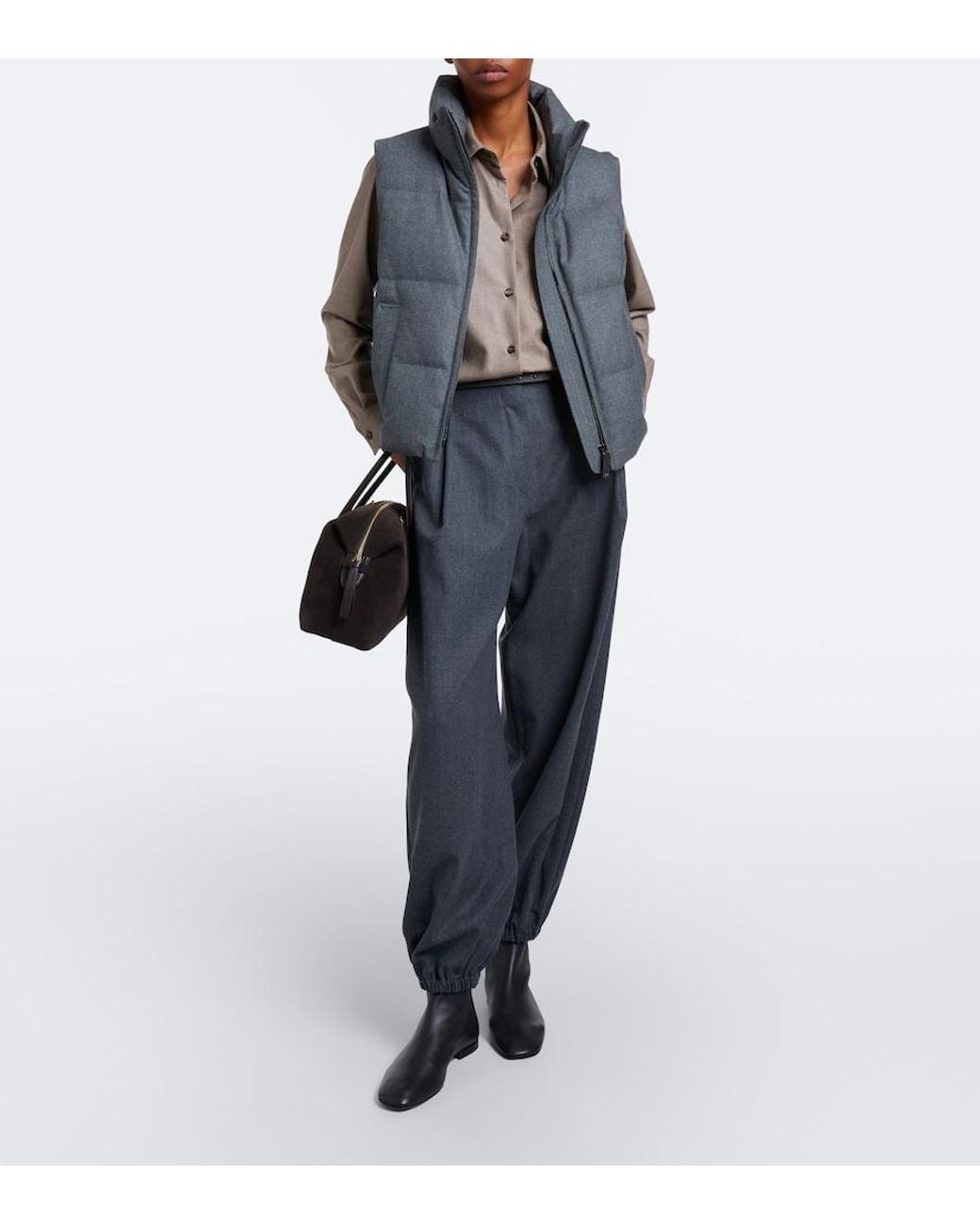 Max Mara Gray The Cube Cashmere-Blend Down Vest