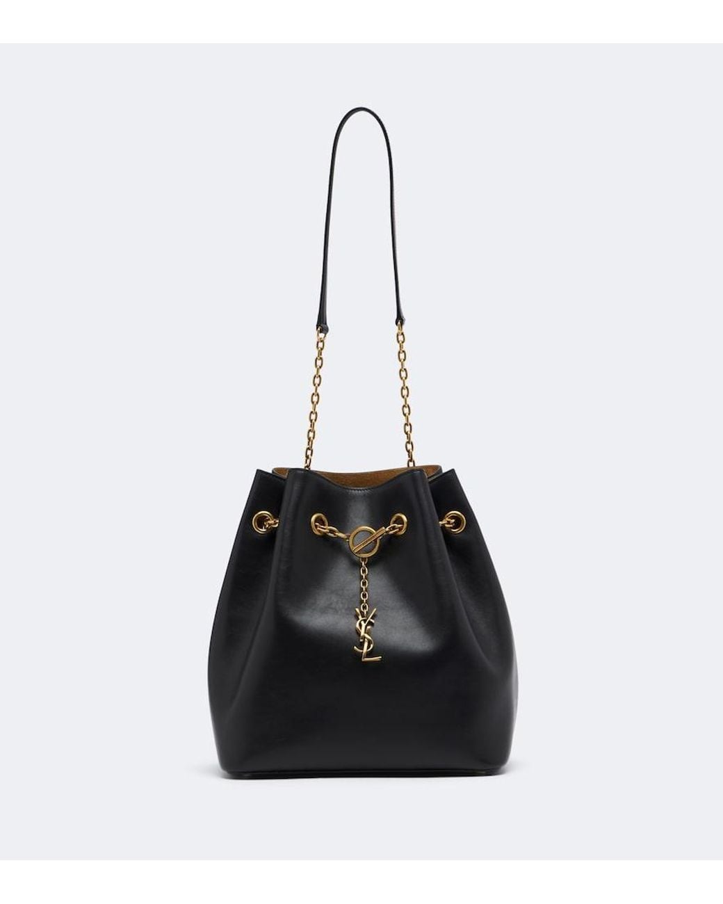 Saint Laurent Black Le Sailor Small Leather Bucket Bag