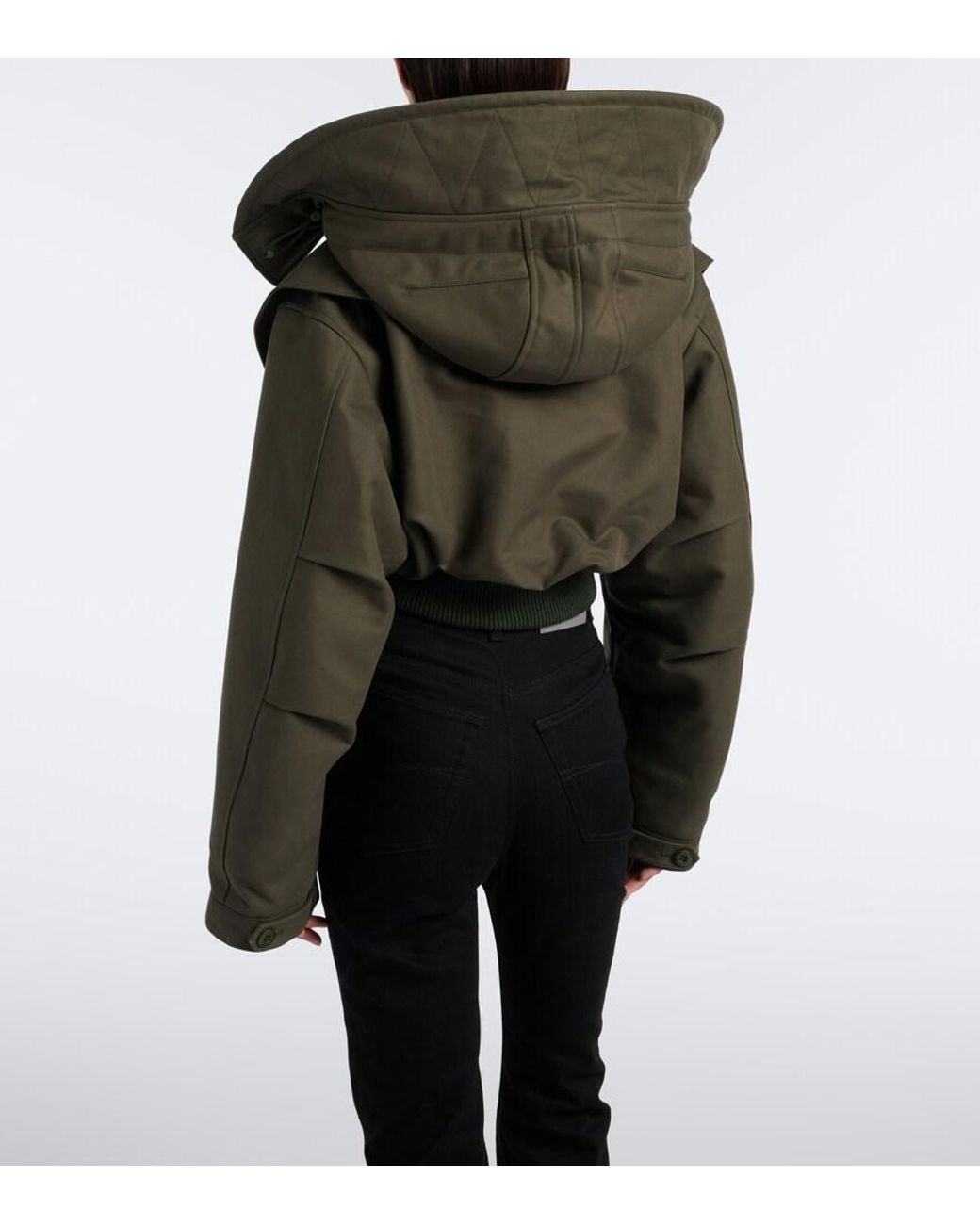 Balenciaga Green Cropped Cotton Jacket