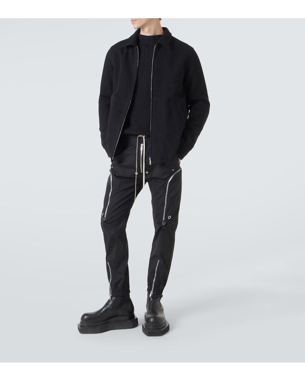 Rick Owens Black Brad Virgin Wool Jacket for men