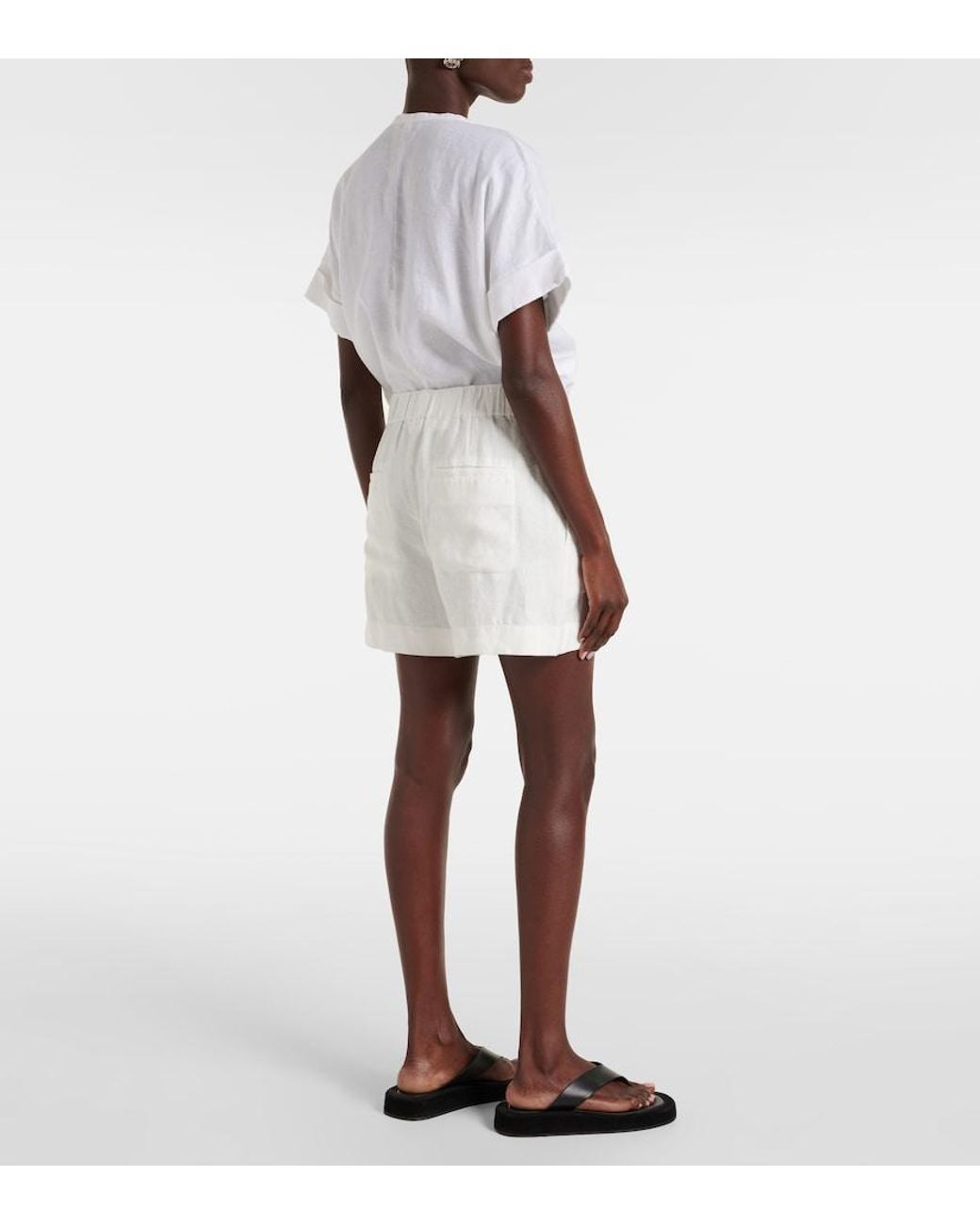 Vince White Hemp Bermuda Shorts