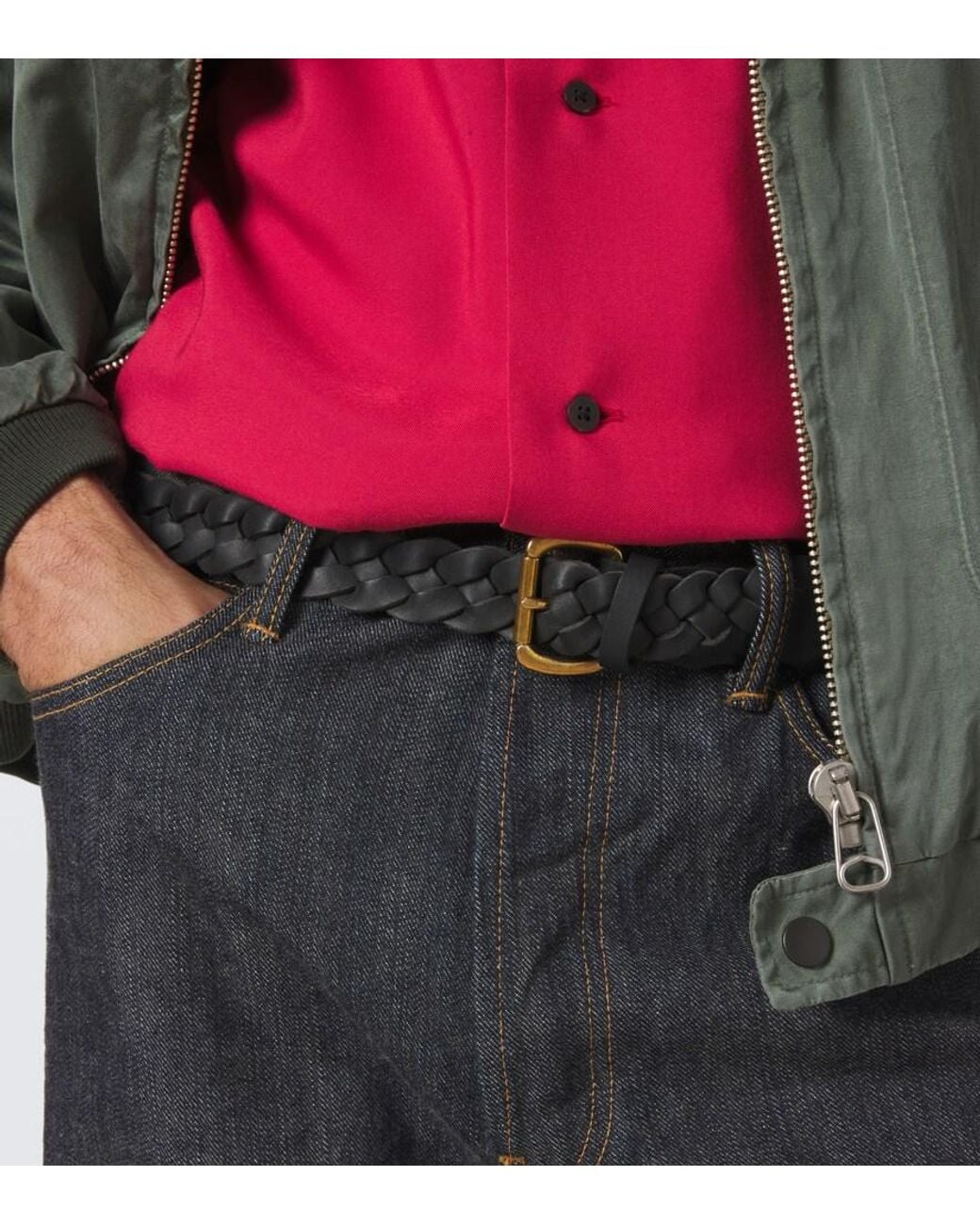 Visvim Black Braided Leather Belt for men