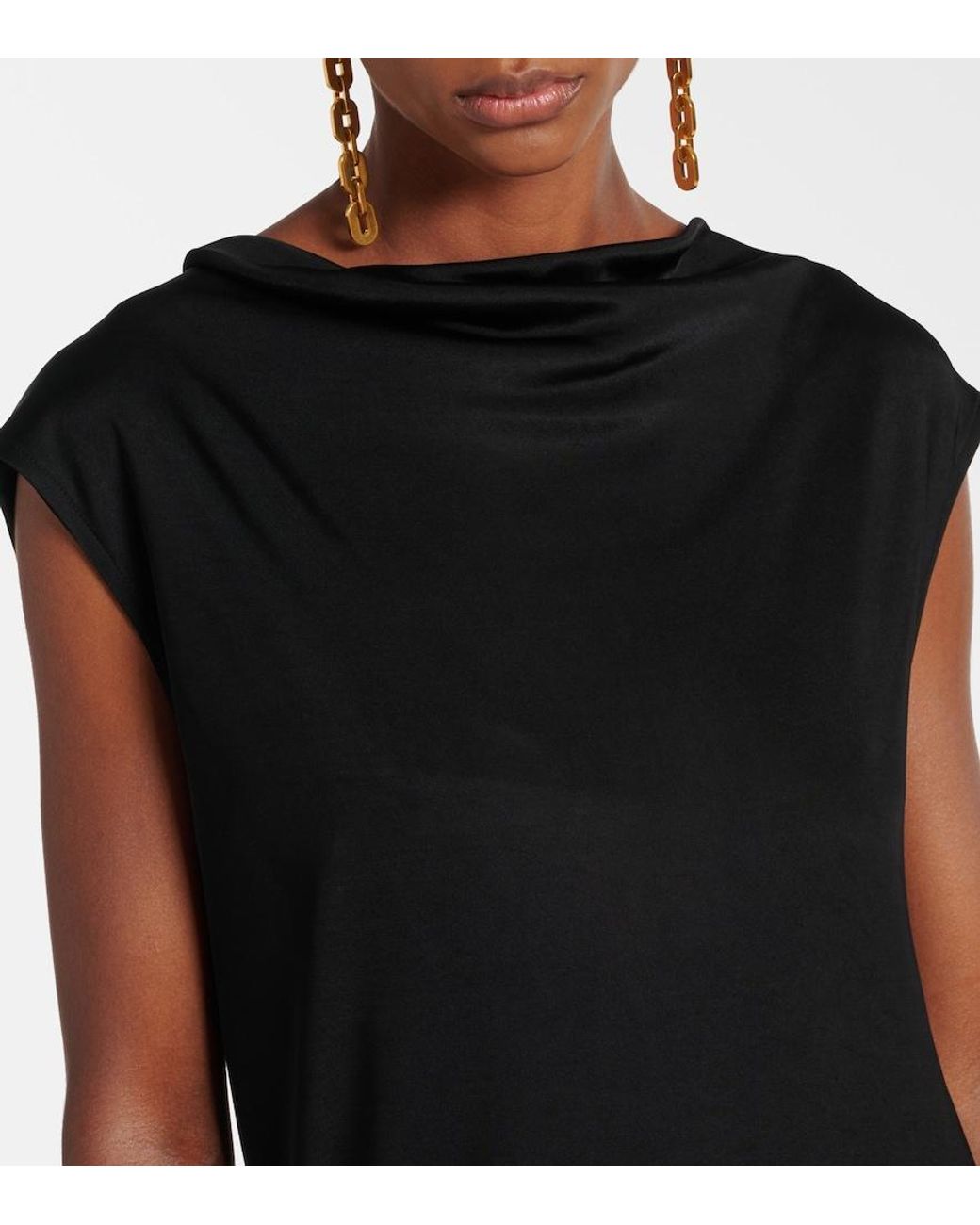 Jil Sander Black Tie-Detail Midi Dress