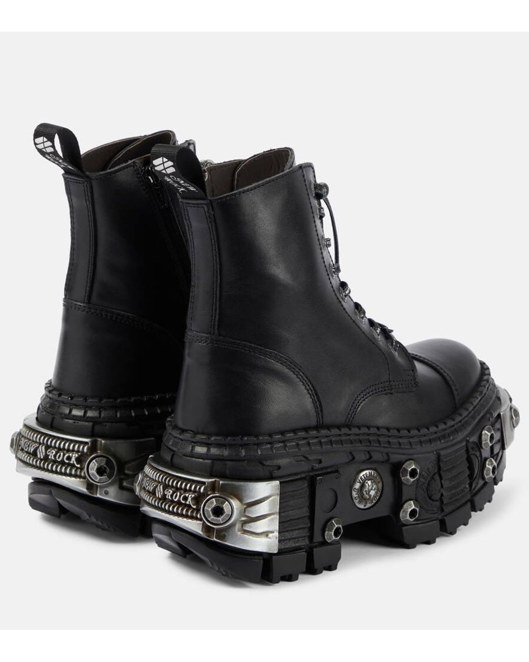 Vetements Destroyer Leather Combat Boots in Black | Lyst