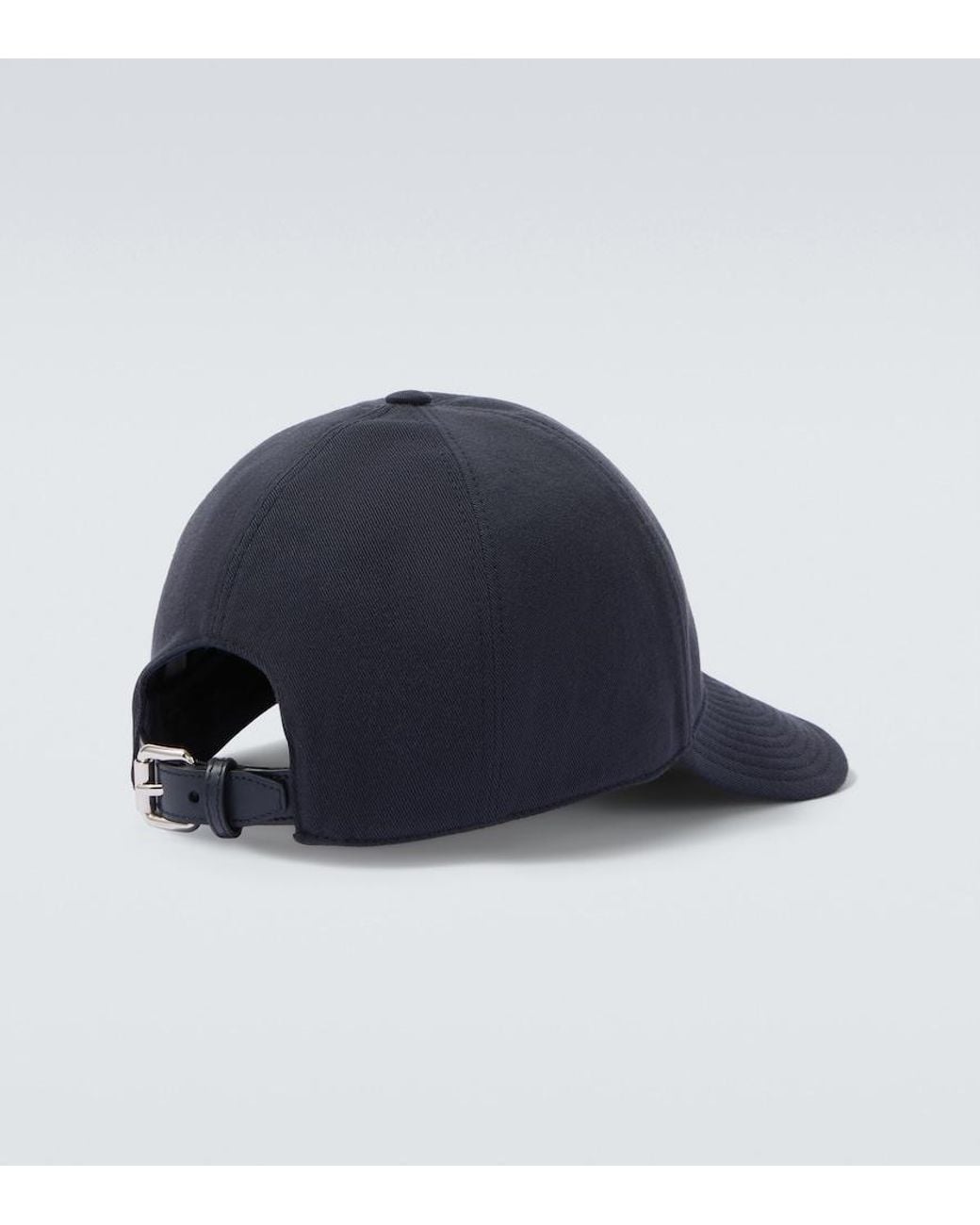 Prada Blue Logo Canvas Baseball Cap for men