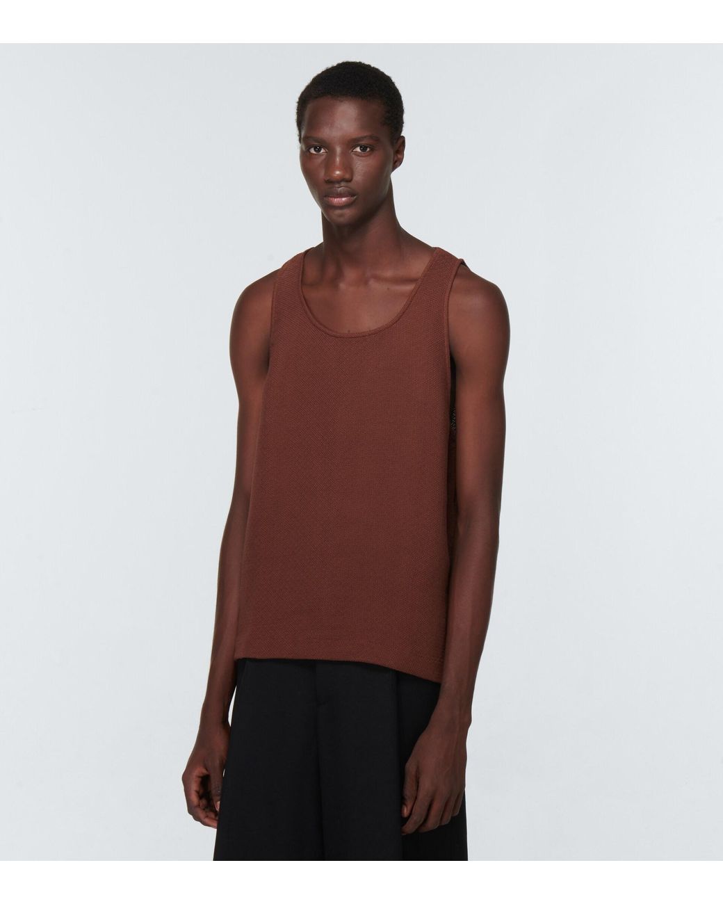 Our Legacy Knit Cotton Tank Top in Brown for Men