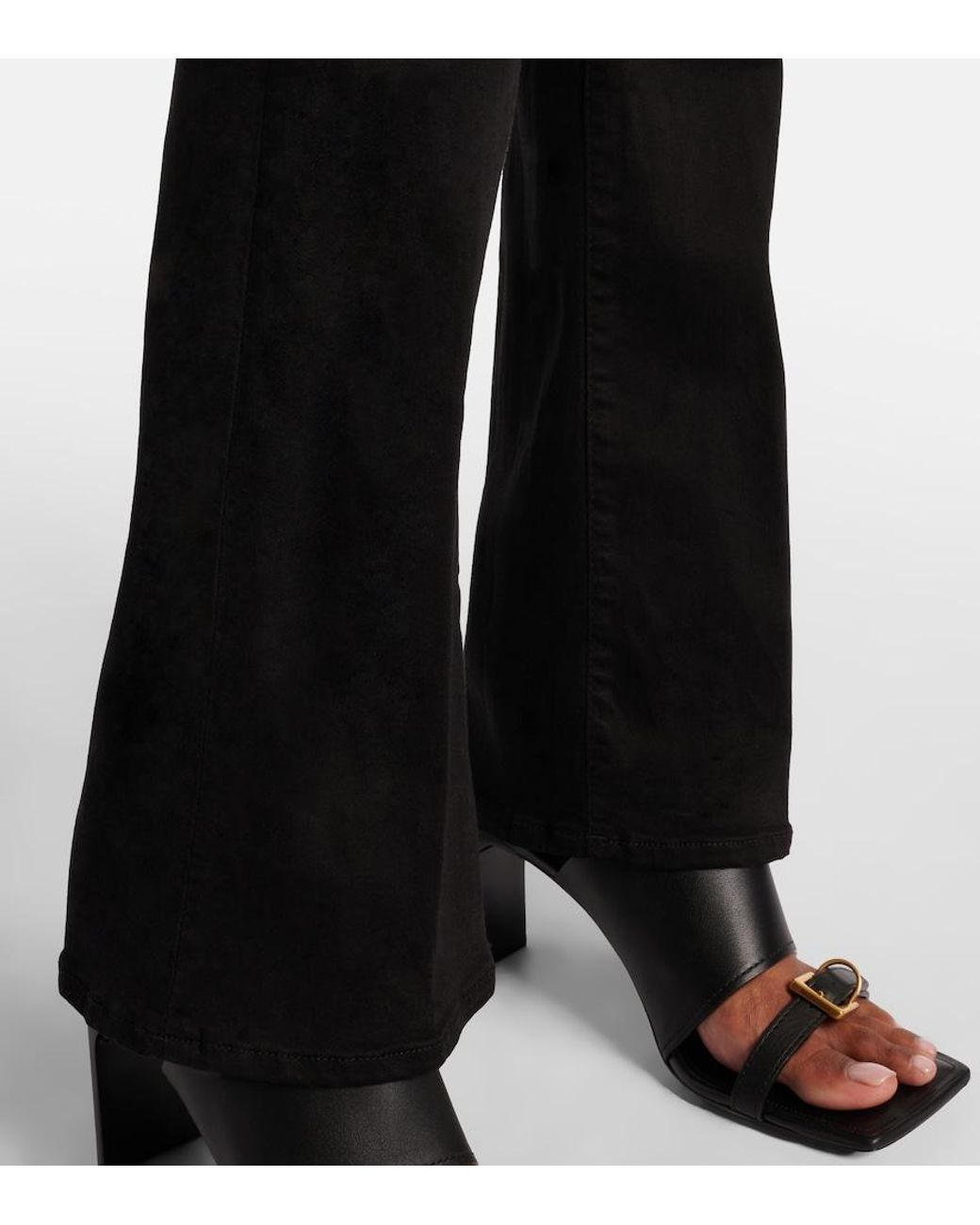 7 For All Mankind Black B(air) Mid-rise Bootcut Jeans