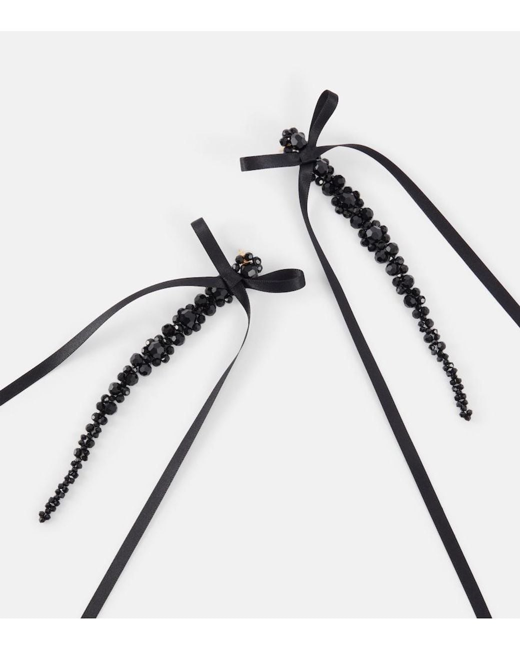 Orecchini Pendenti Con Cristalli E Fiocco di Simone Rocha in Black