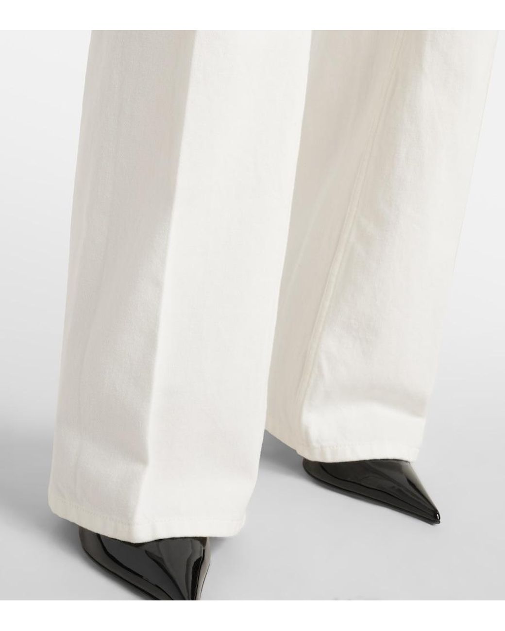 Ferragamo White Mid-Rise Straight Jeans