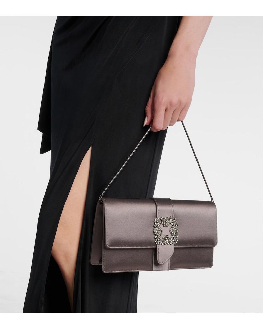 Clutch Capri di Manolo Blahnik in Gray