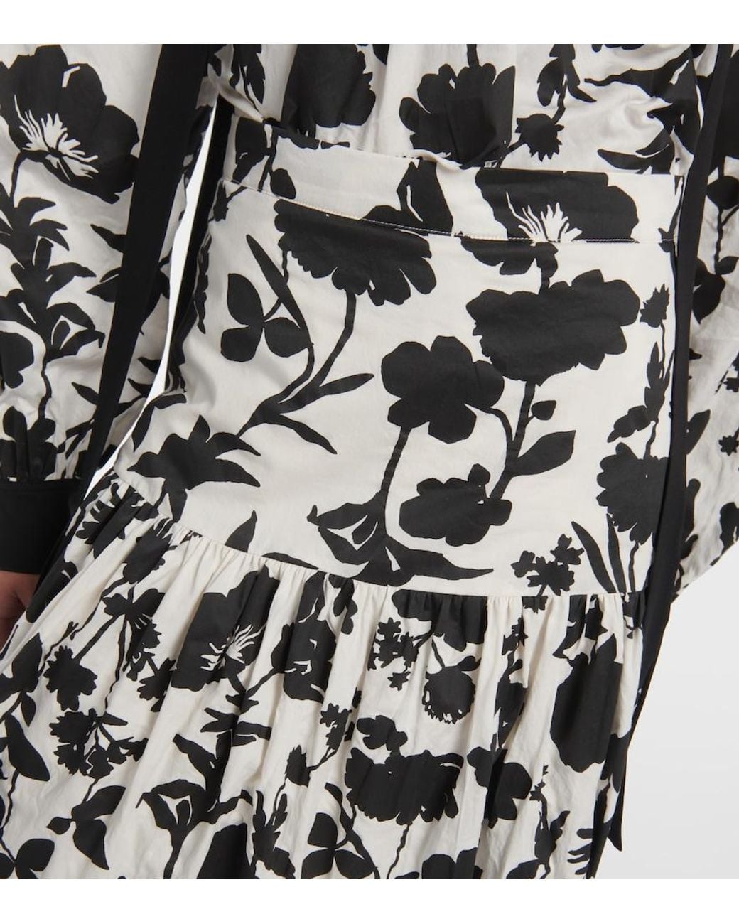 Max Mara White Udente Floral Cotton Maxi Skirt