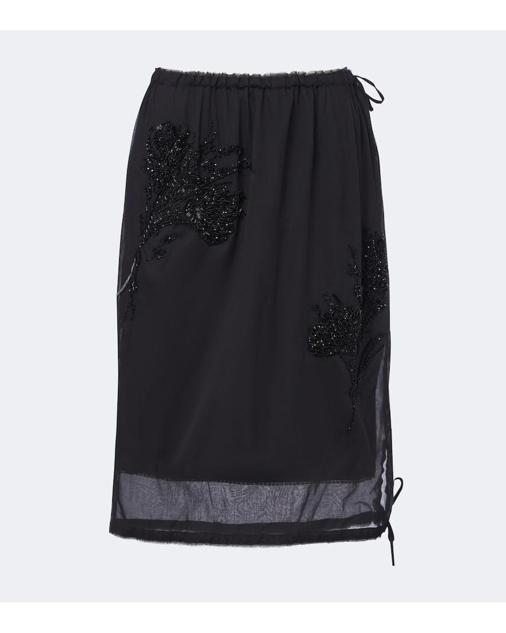 Prada Black Embellished Midi Skirt
