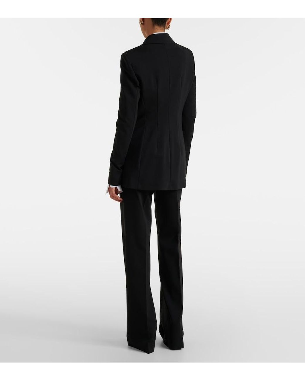 Sportmax Black Belted Crepe Straight Pants