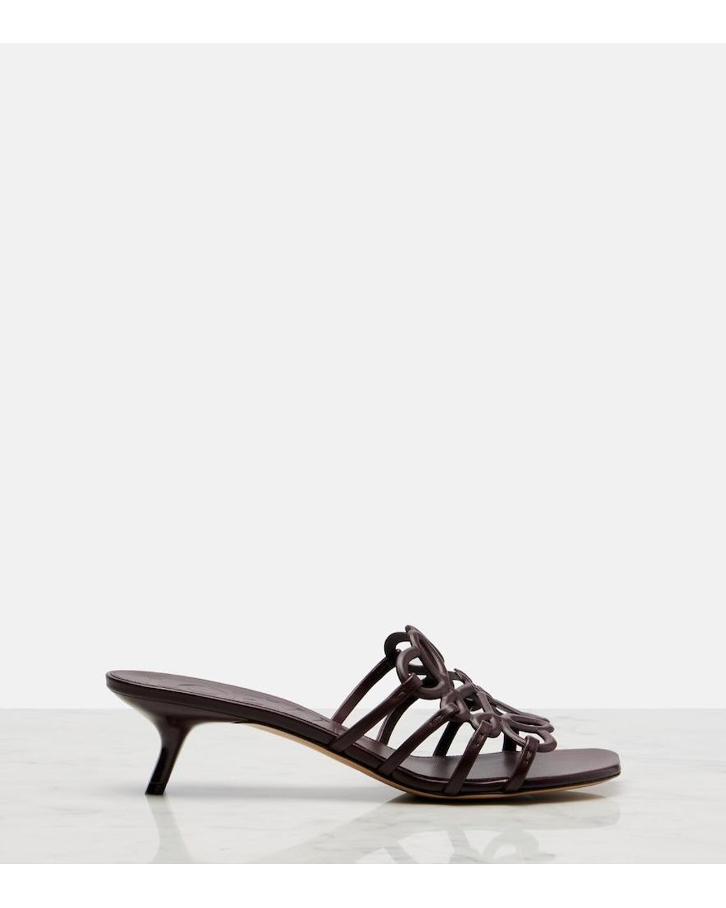 Loewe Red Petal Anagram 45 Leather Mules