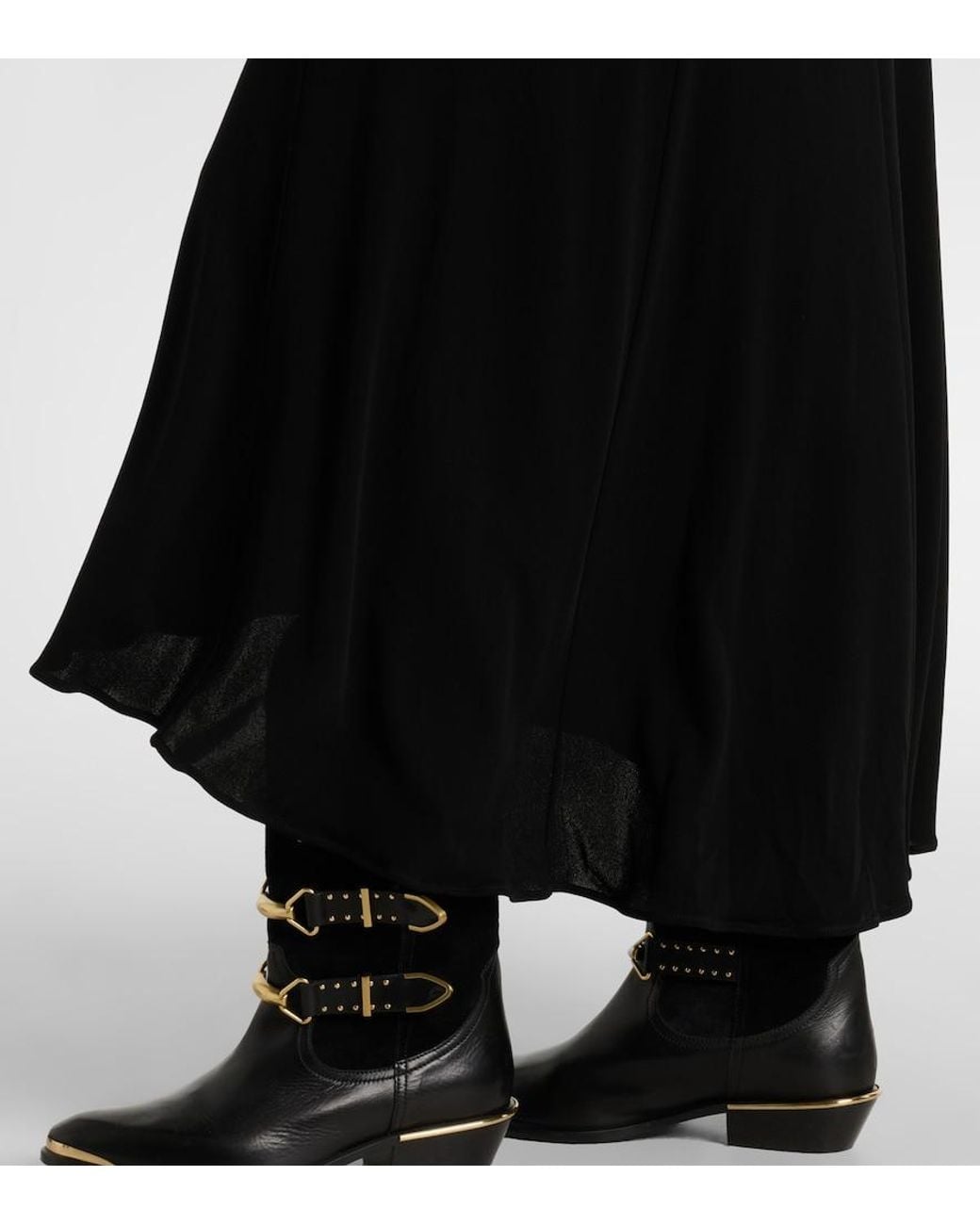 Isabel Marant Black Nejma Gathered Midi Dress