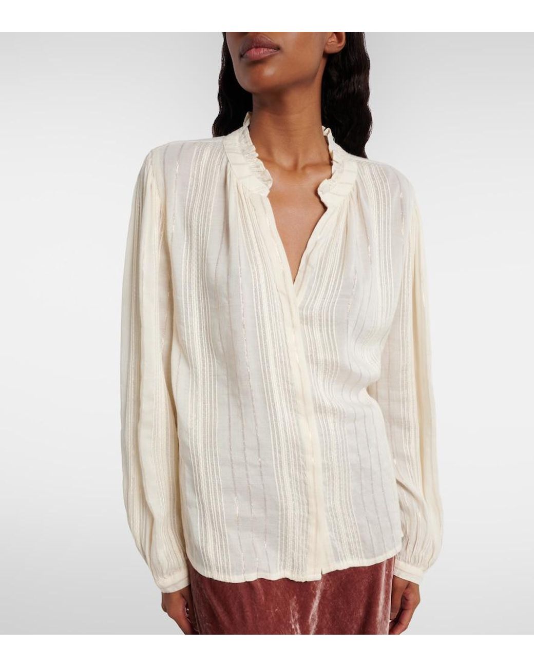 Velvet White Cynthia Striped Blouse