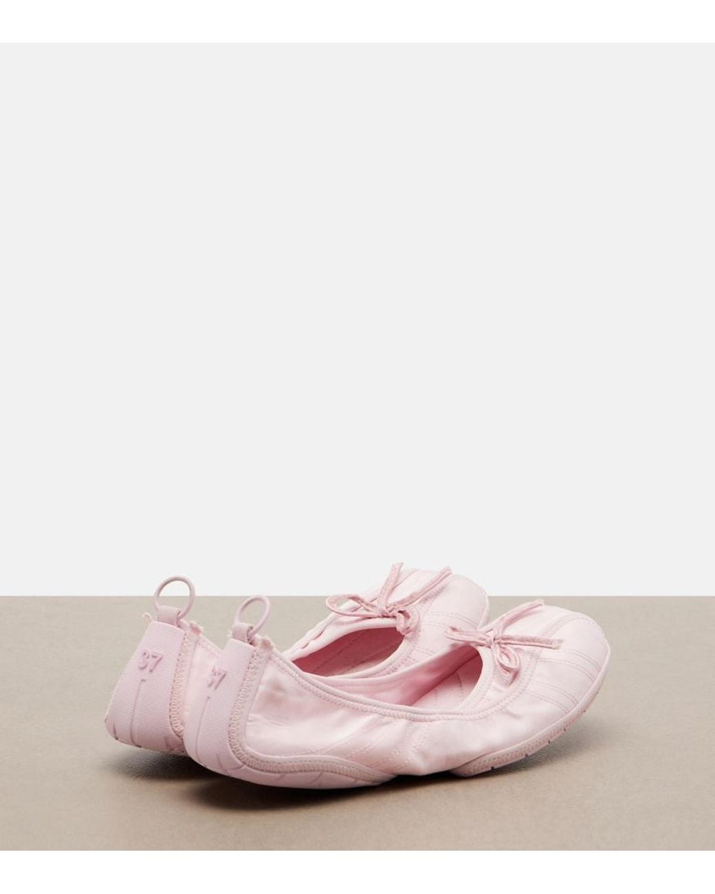 Balenciaga Pink Ballet Bow-Detail Ballet Flats